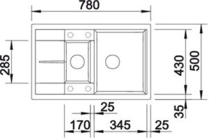Мойка Blanco Metra 6S Compact размеры