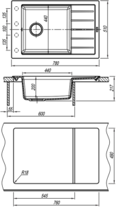 Мойка Florentina Липси 780P размеры